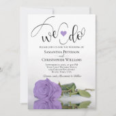 Dat doen we. Elegant Lavender Paars Roos Chic Wedd Kaart (Voorkant)