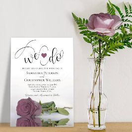 Dat doen we. Elegant Mauve Pink Rose Romantic Wedd Kaart