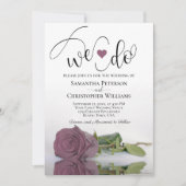 Dat doen we. Elegant Mauve Pink Rose Romantic Wedd Kaart (Voorkant)