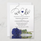 Dat doen we. Elegant Navy Blue Roos Romantic Weddi Kaart (Voorkant)