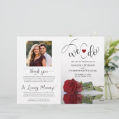 Dat doen we! Elegant Red Rose DIY Vouw Trouwprogra (Staand voorkant)