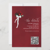 Dat doen we! Elegant Red Rose QR Code Details Huwe Kaart (Achterkant)