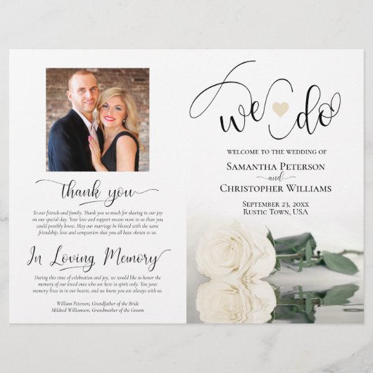 Dat doen we! Elegant Witte Roos Doe-Het-Zelf Vouwb (Voorkant)