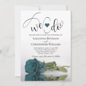 Dat doen we! Elegante Blauwgroen Turquoise Roos QR Kaart (Voorkant)