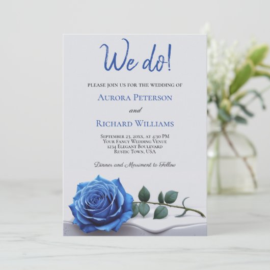 Dat doen we. Elegante romantische Royal Blue Roos Kaart (Staand voorkant)