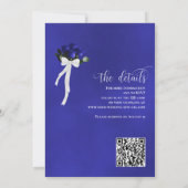 Dat doen we! Elegante Royal Blue Roos QR Code Wedd Kaart (Achterkant)
