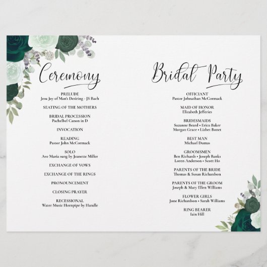 Dat doen we! Emerald Boho Rozen DIY Vouw Trouwprog (Achterkant)