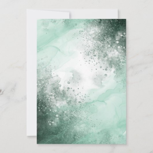 Dat doen we! Emerald Green Waterverf Modern Weddin Kaart (Achterkant)