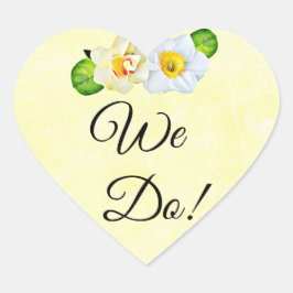 Dat doen we, Gele Daffodil Wedding Hart Sticker