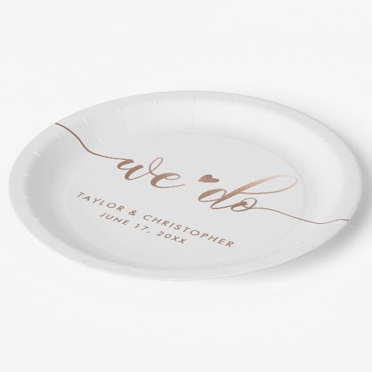 Dat doen we | Huwelijksdag Modern Metallic Script Papieren Bordje (Gekanteld)