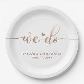 Dat doen we | Huwelijksdag Modern Metallic Script Papieren Bordje (Voorkant)