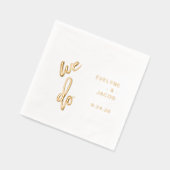 Dat doen we | Minimalistische Typografie Bruilofts Folie Servetten (Links)