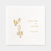 Dat doen we | Minimalistische Typografie Bruilofts Folie Servetten (Voorkant)