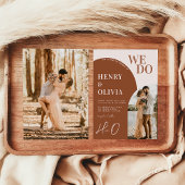 Dat doen we | Moderne boog terracotta vet bruiloft Kaart