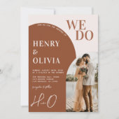 Dat doen we | Moderne boog terracotta vet bruiloft Kaart (Voorkant)