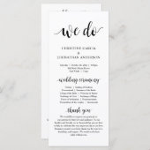 Dat doen we, moderne bruiloft-ceremonie programmakaart (Voorkant / Achterkant)