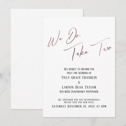 Dat doen we, neem er twee: vertraagde huwelijksaan kaart (Voorkant / Achterkant)