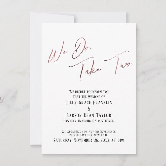 Dat doen we, neem er twee: vertraagde huwelijksaan kaart (Voorkant)