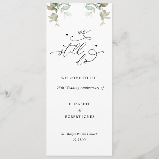 Dat doen we nog steeds, bruiloft Jubileum ceremoni Programmakaart (Voorkant)