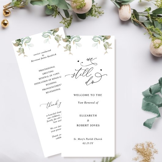 Dat doen we nog steeds, elegante gelofte vernieuwi programmakaart