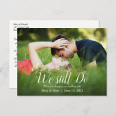 Dat doen we nog steeds | Uitgestelde bruiloft witt Briefkaart (Voorkant / Achterkant)