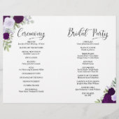 Dat doen we! Paarse Boho Rozen DIY Vouw Trouwprogr (Achterkant)