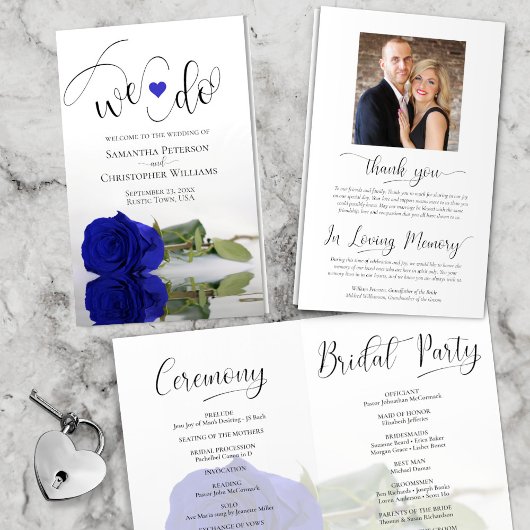 Dat doen we! Royal Blue Roos DIY Fold Wedding Prog