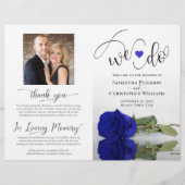 Dat doen we! Royal Blue Roos DIY Fold Wedding Prog (Voorkant)