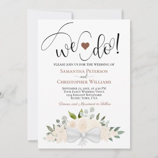 Dat doen we. Rustic Champagne Peach Rozen Floral W Kaart (Voorkant)