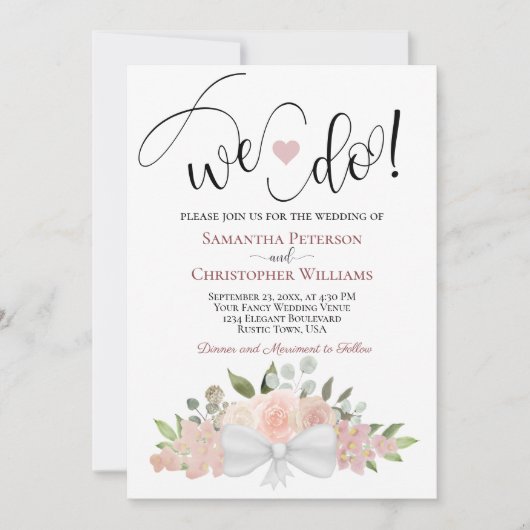 Dat doen we. Rustic Dusty Roos Pink Boho Floral We Kaart (Voorkant)