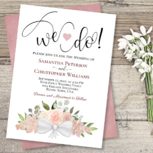 Dat doen we. Rustic Dusty Roos Pink Boho Floral We Kaart