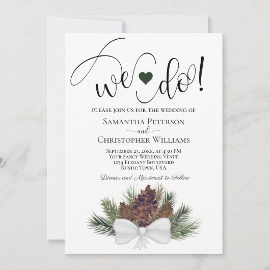 Dat doen we. Rustic Pinecones & Branches Winter We Kaart (Voorkant)