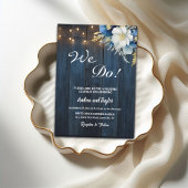 Dat doen we! Rustiek Blauw Hout Wit Blauw Bloemen  Kaart