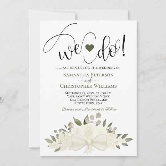 Dat doen we. Rustische witte rozen Elegant Romanti Kaart (Voorkant)