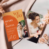 Dat doen we | Vet Sinaasappel Retro boog foto brui Kaart