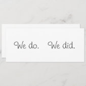 Dat doen we. We deden dat, bruiloft OR verloving a Aankondiging (Voorkant / Achterkant)