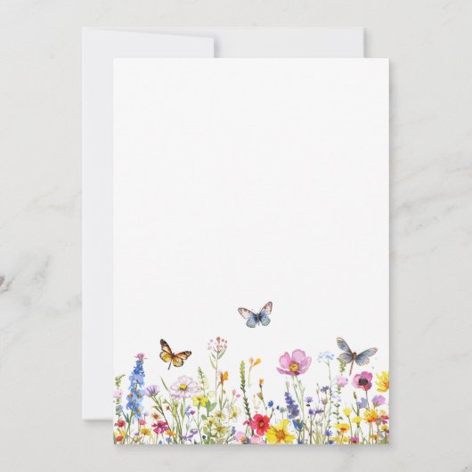 Dat doen we! Wildflowers Vlinders Elegant Save The Date (Achterkant)