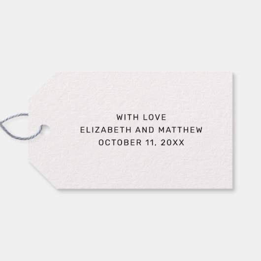 Dat doen we. Zwart-wit script bruiloft dank u Cadeaulabel (Achterkant Horizontaal)