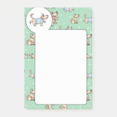 Dat Dog Life Green Dog Pattern Post-it® Notes (Voorkant)