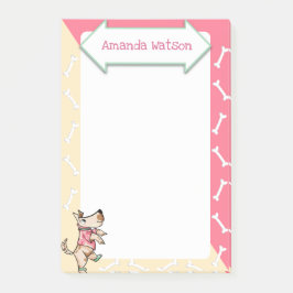 dat Dog Life Yellow Pink Dog Botten Post-it® Notes