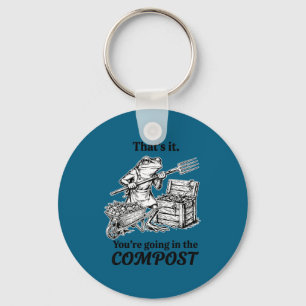 Dat gaat in de compost grappige kikker tuinieren sleutelhanger