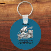 Dat gaat in de compost grappige kikker tuinieren sleutelhanger (Voorkant)