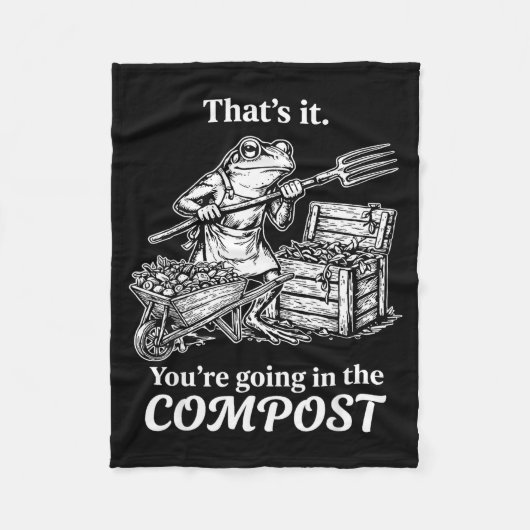 Dat gaat in de compost kikker tuinieren grappig fleece deken (Voorkant)