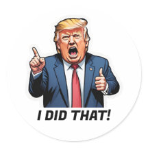 "Dat heb ik gedaan!" Cartoon Trump