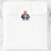 "Dat heb ik gedaan!" Cartoon Trump Ronde Sticker (Tas)