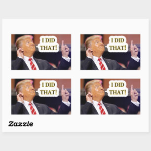 DAT HEB IK GEDAAN - DONALD TRUMP WIJST EROP RECHTHOEKIGE STICKER