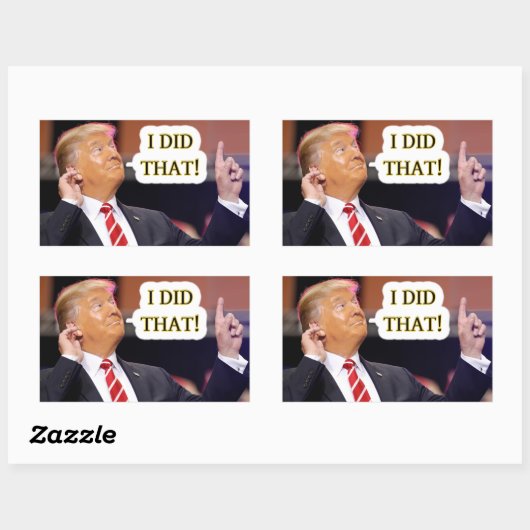 DAT HEB IK GEDAAN - DONALD TRUMP WIJST EROP RECHTHOEKIGE STICKER (Vel)