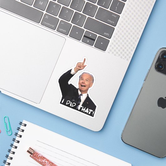 Dat heb ik gedaan! sticker (Laptop met iPhone)