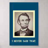 Dat heb ik nooit gezegd: Funny Abraham Lincoln Poster (Voorkant)
