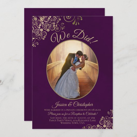 Dat hebben we gedaan! Gouden krullen pruim paarse  Kaart (Voorkant / Achterkant)